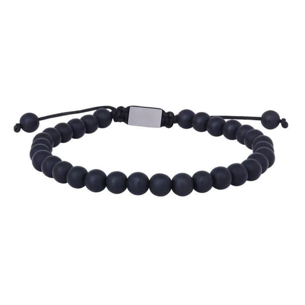Herrearmbånd matt black onyx, 19-25 cm. SON of NOA - 89800421